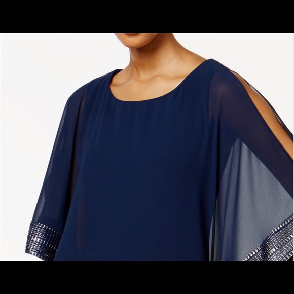 SLNY Navy Blue Dress Size 16.Cut a striking silhouette in SL Fashions' alluring - Picture 6 of 16